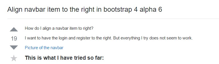  Line up navbar  thing to the right  within Bootstrap 4 alpha 6