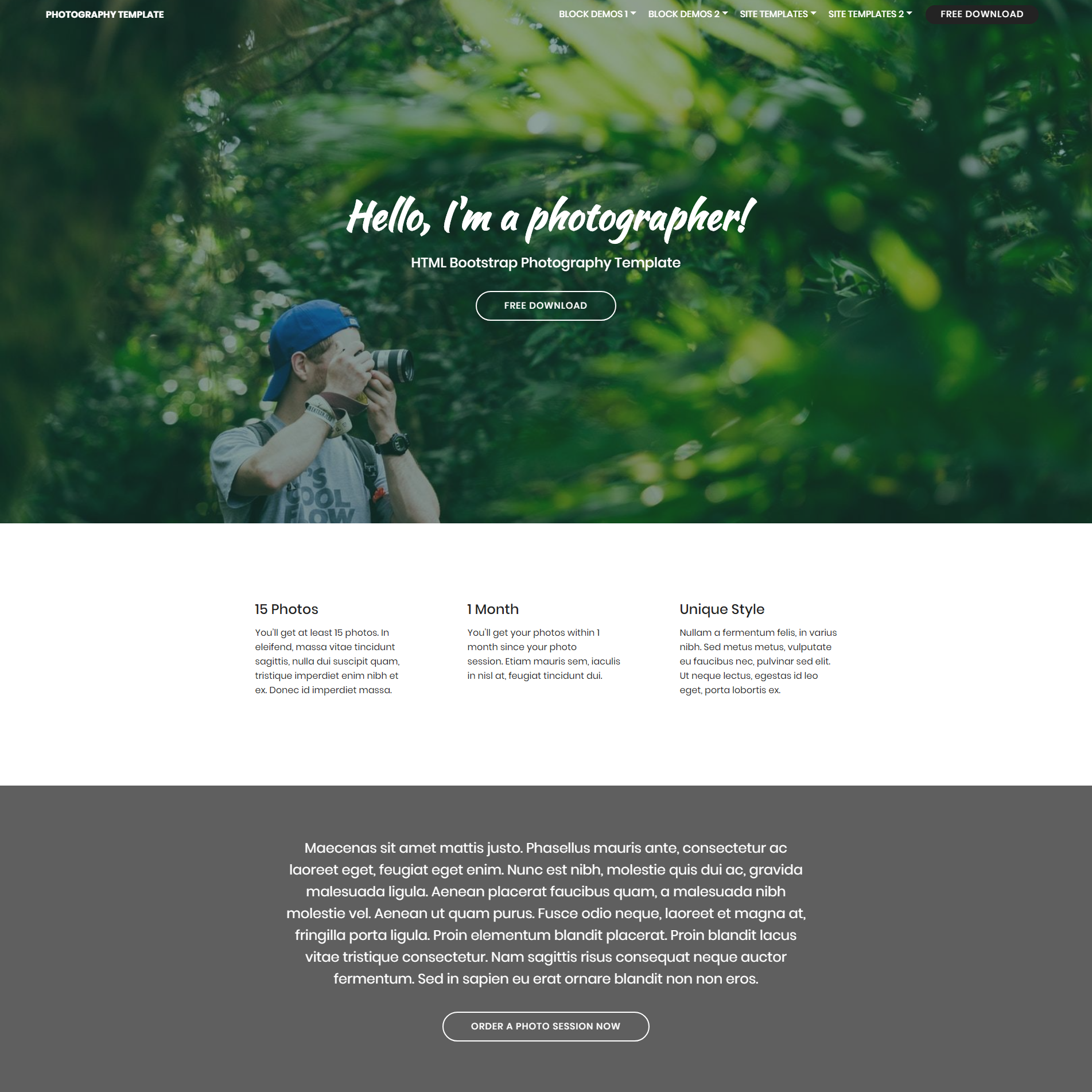 Free Download Bootstrap Photography Templates
