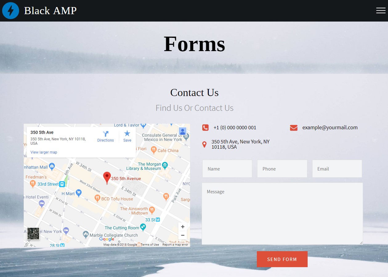 AMP HTML Foams Template