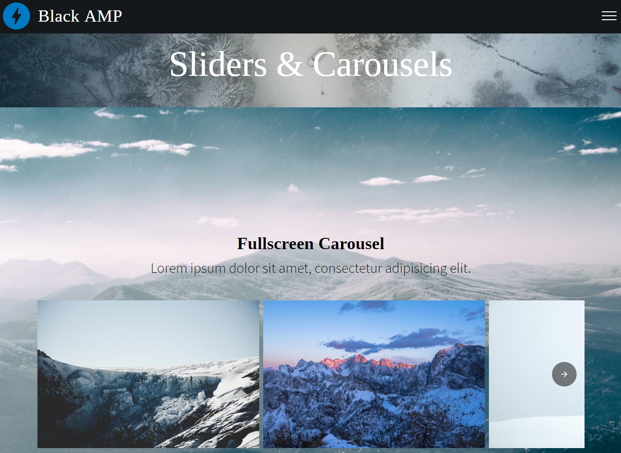 AMP HTML Slidas and Carousels Template