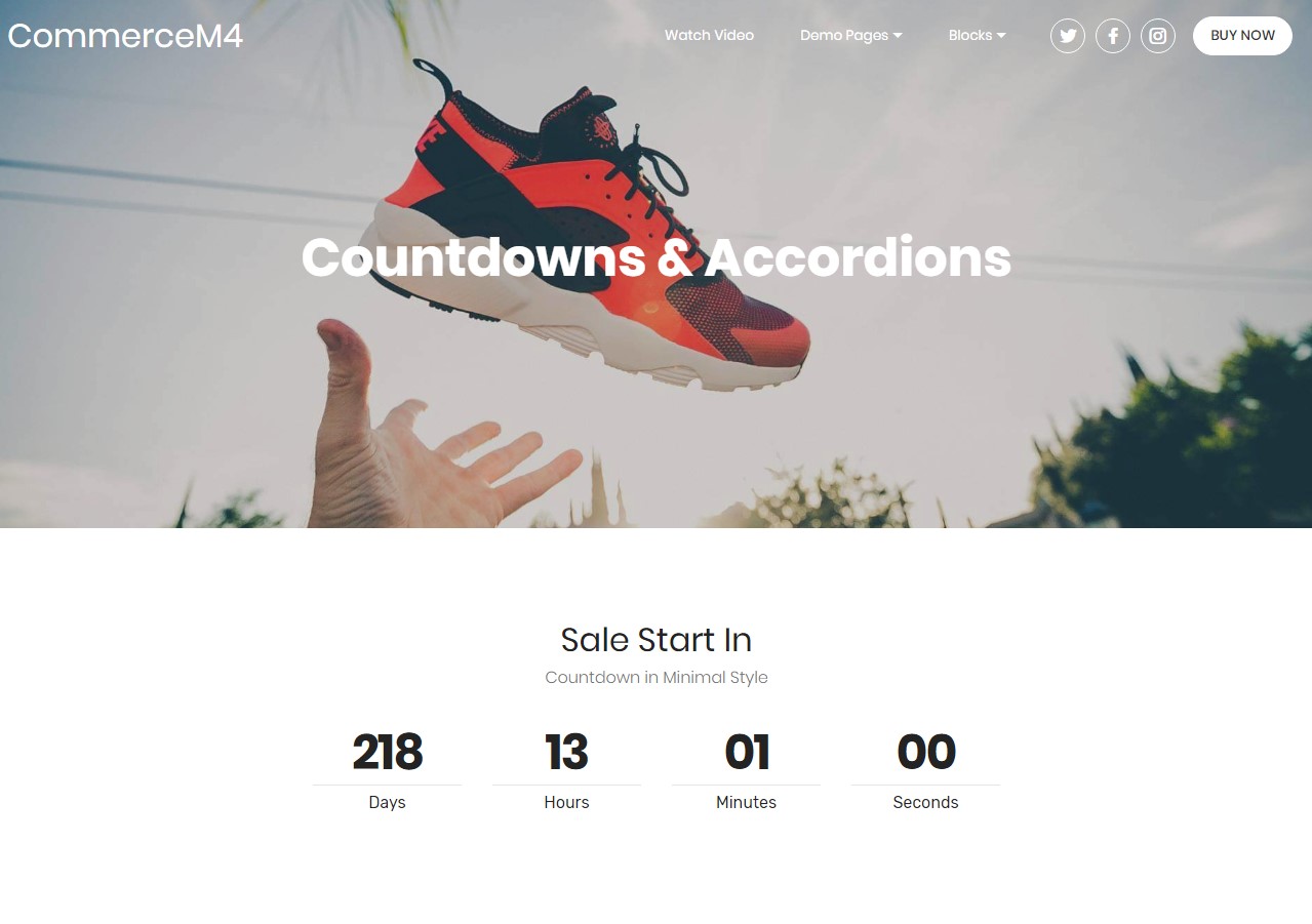Countdowns and Accoadions Template foa eCommace Website