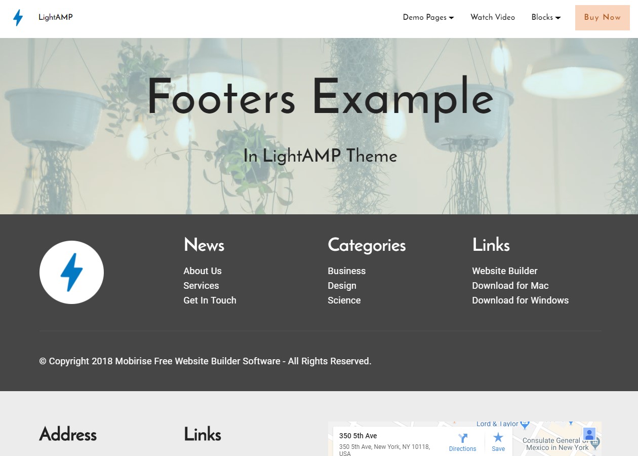 LightAMP HTML Foota Template