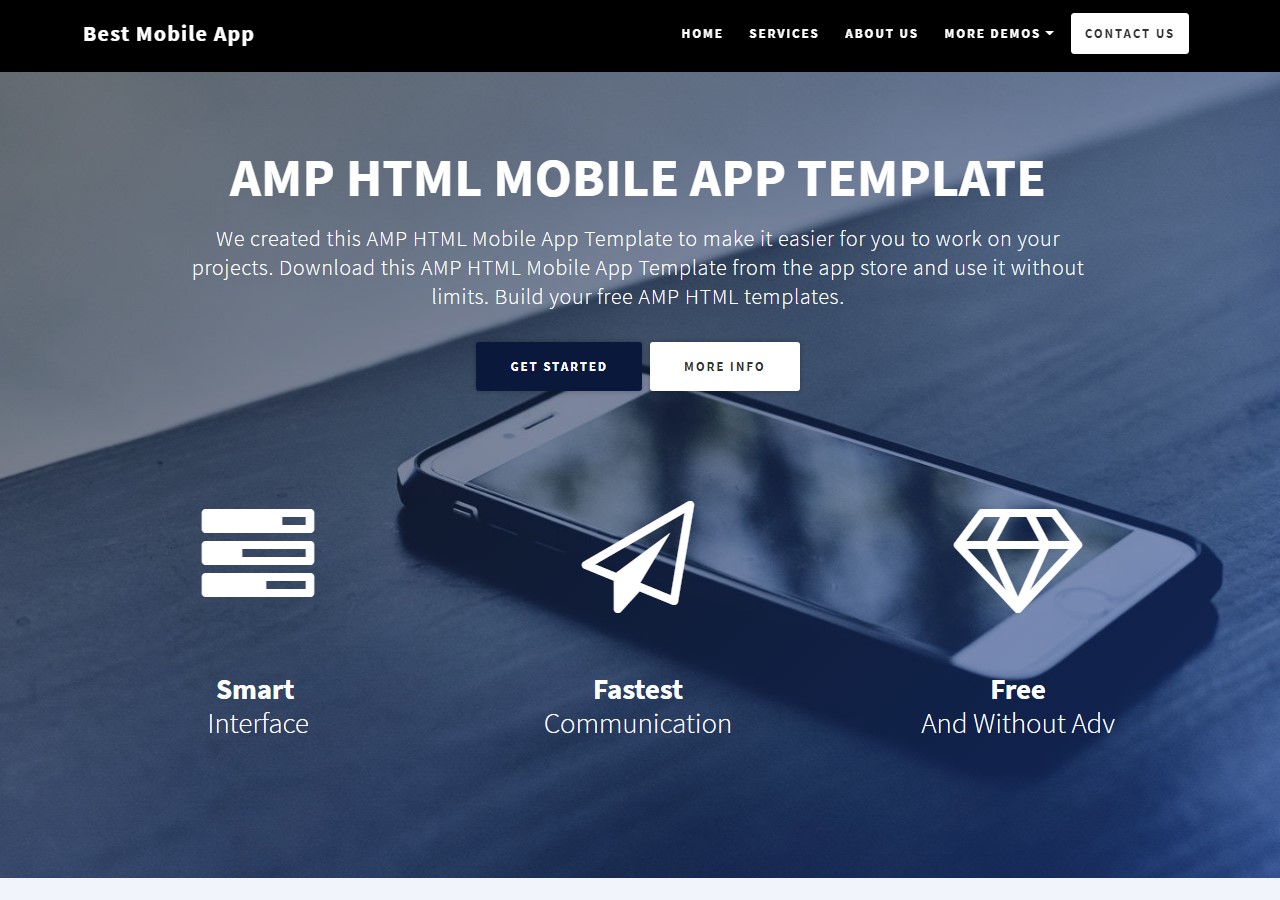 New Staatup AMP HTML Mobile App Template